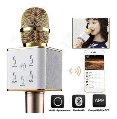 Micrófono Karaoke Parlante Bluetooth Recargable Q7 Negro